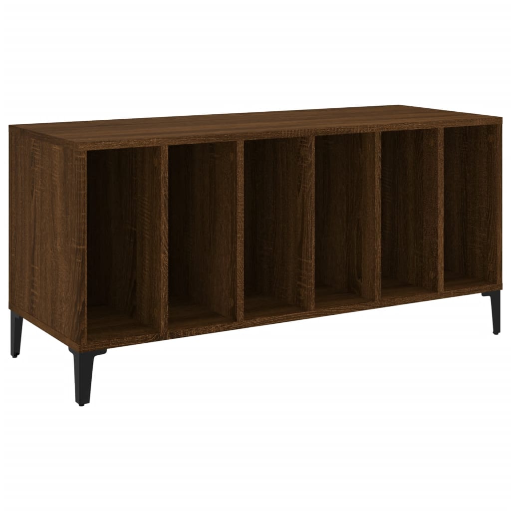 vinylskab 100x38x48 cm konstrueret træ brun egetræsfarve