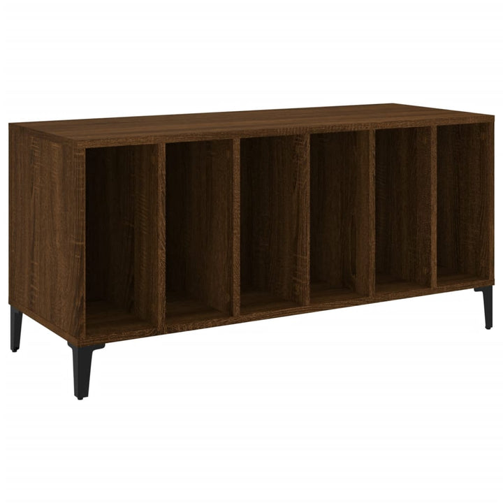 vinylskab 100x38x48 cm konstrueret træ brun egetræsfarve