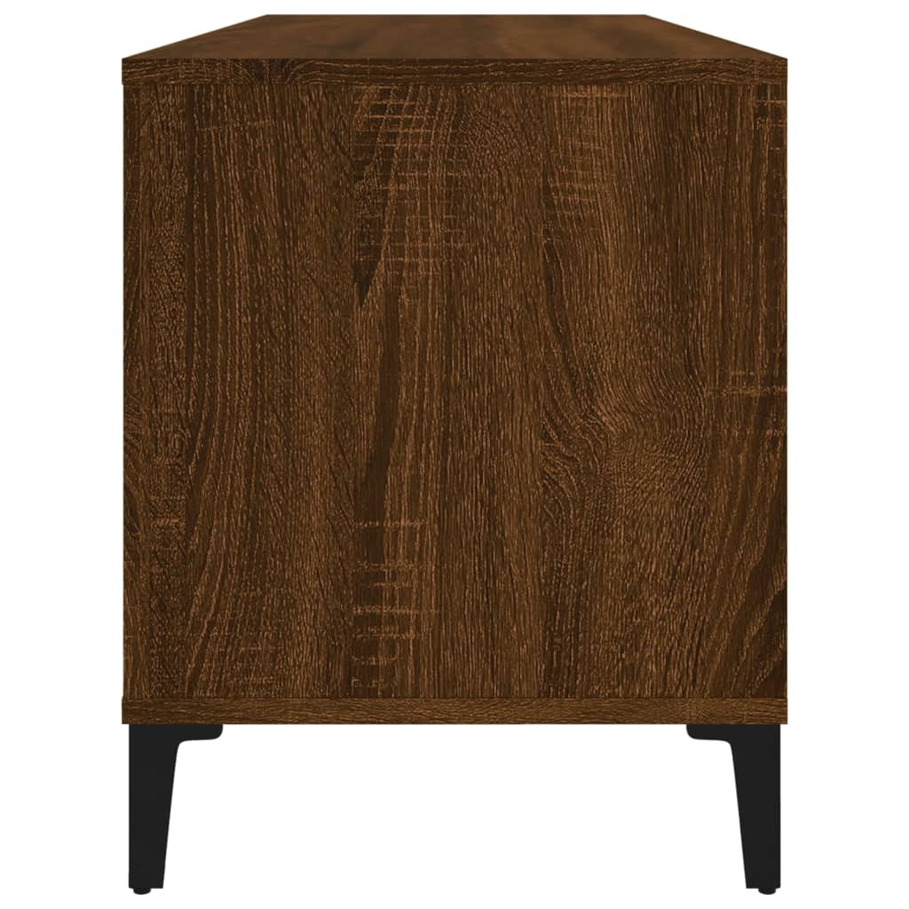 vinylskab 100x38x48 cm konstrueret træ brun egetræsfarve