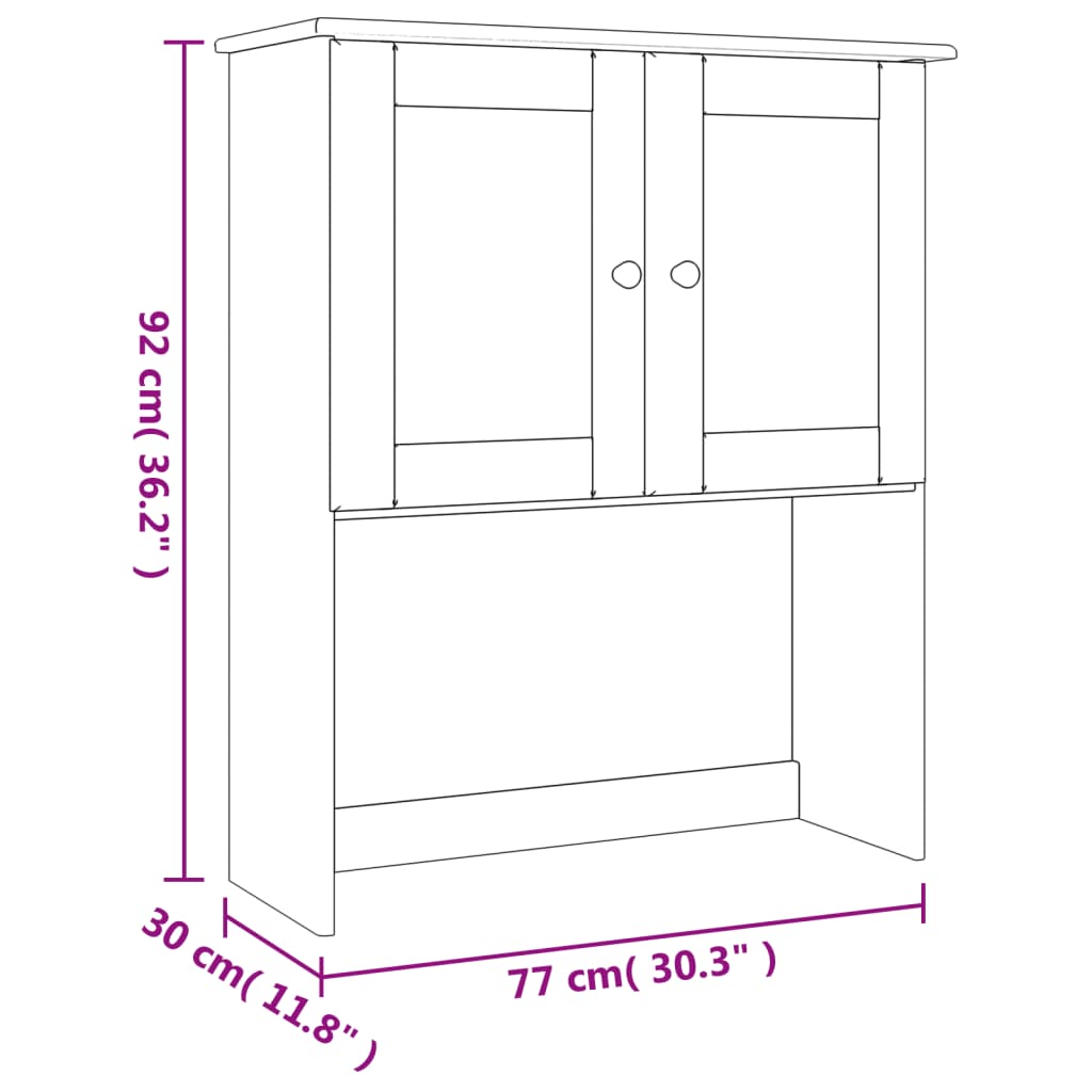skabstop til skænk ALTA 77x30x92 cm massivt fyrretræ