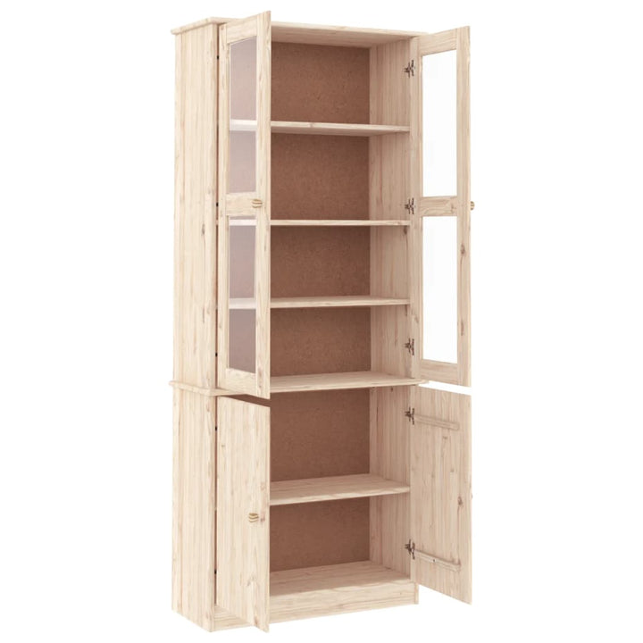 vitrineskab ALTA 77x35x186,5 cm massivt fyrretræ