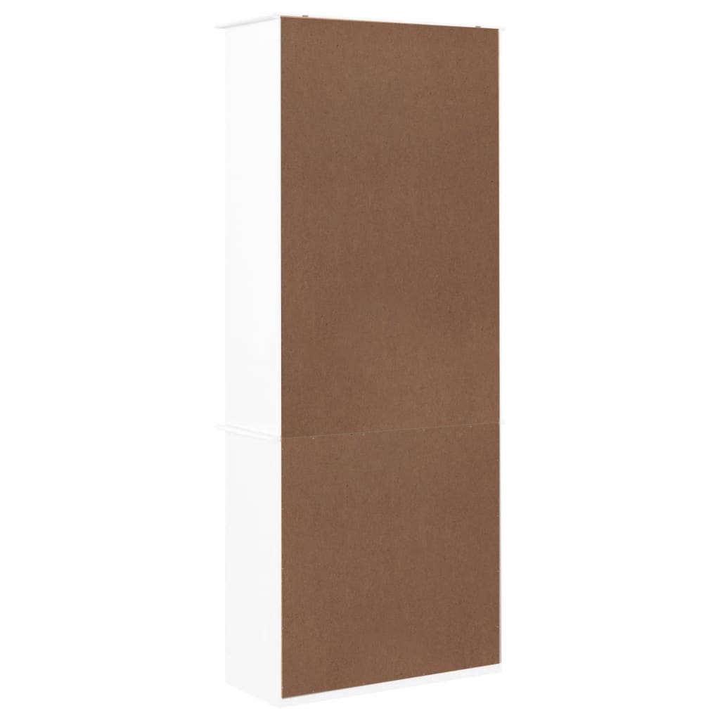 bogreol med skufferALTA 77x35x186,5 cm massivt fyrretræ hvid