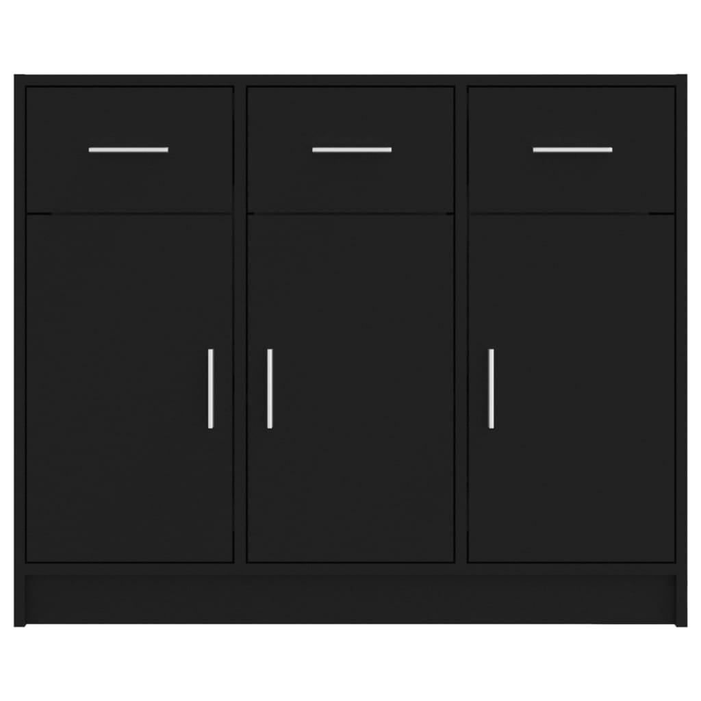 skænk 91x28x75 cm konstrueret træ sort