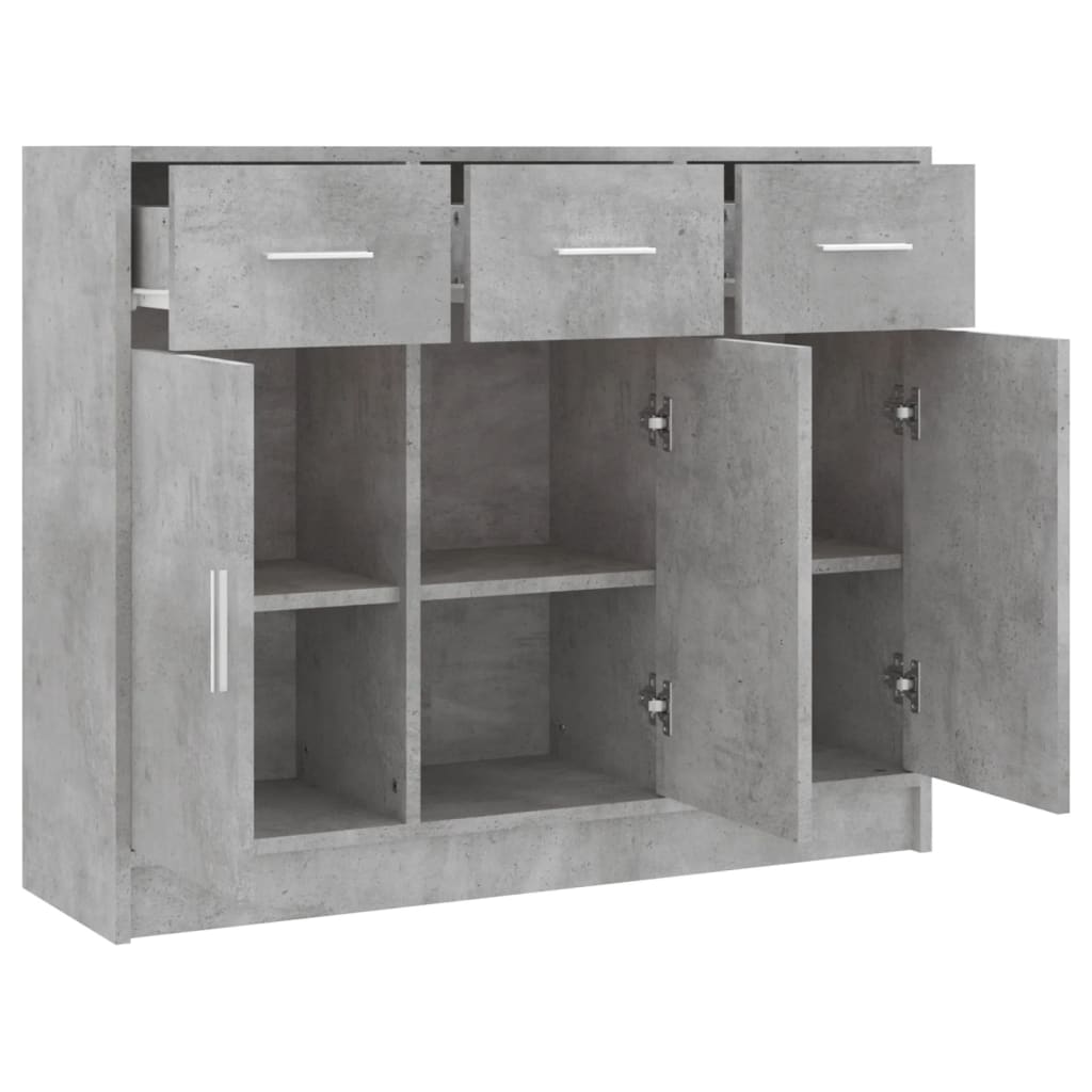 skænk 91x28x75 cm konstrueret træ betongrå