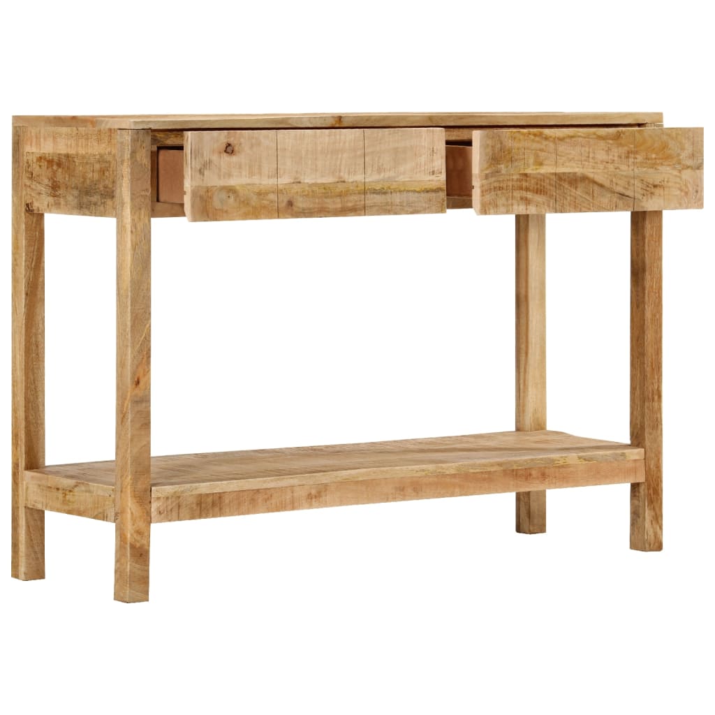 konsolbord med 2 skuffer 110x35x75 cm massivt mangotræ