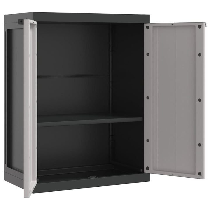 haveskab 65x37x85 cm PP grå og sort