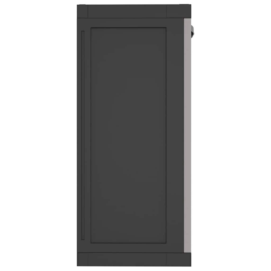 haveskab 65x37x85 cm PP grå og sort