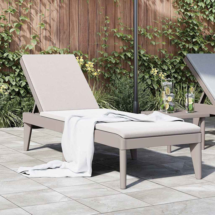 liggestol 186x60x29 cm PP cappuccinofarvet