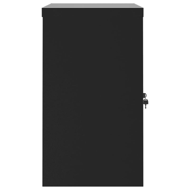 arkivskab 90x40x70 cm stål sort