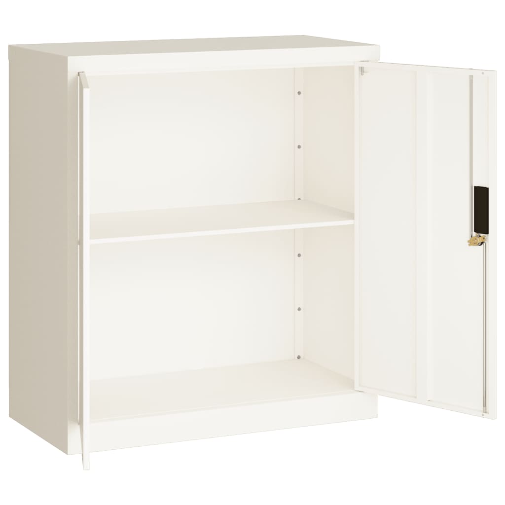 arkivskab 79x40x90 cm stål hvid