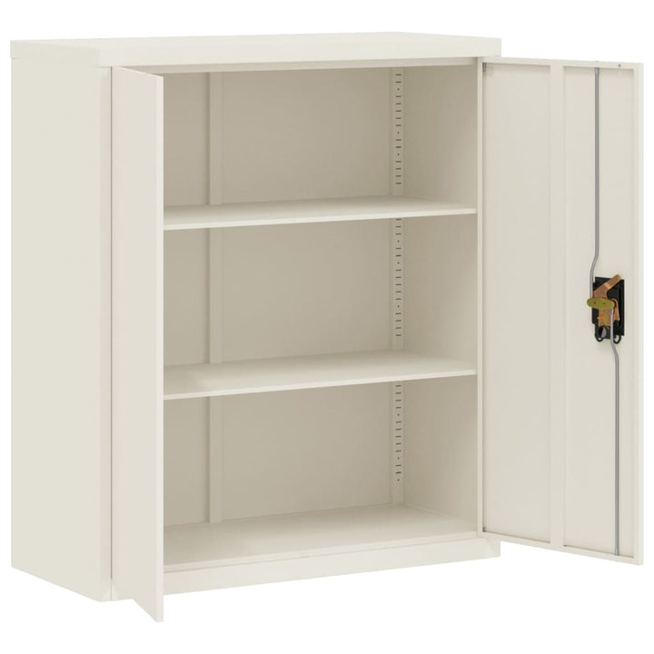 arkivskab 90x40x105 cm stål hvid