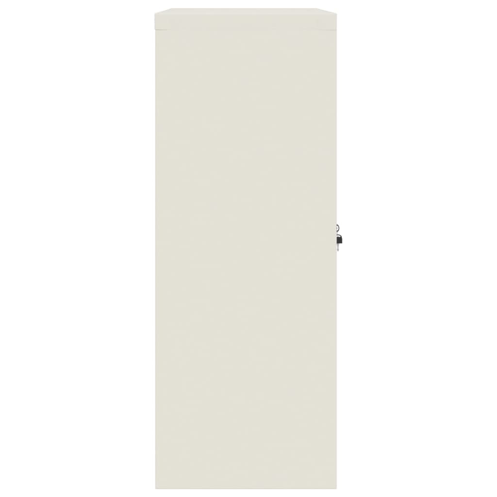 arkivskab 90x40x105 cm stål hvid