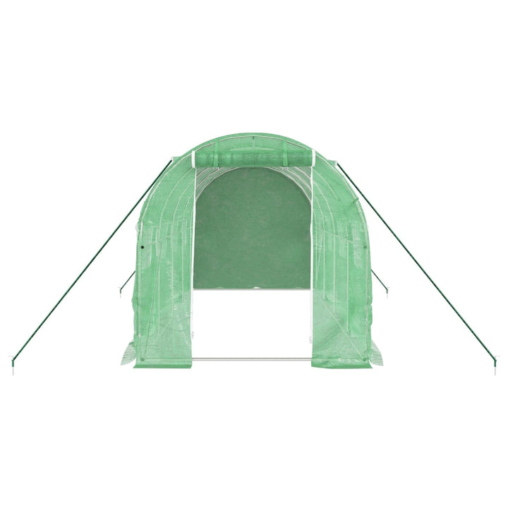 drivhus med stålstel 8 m² 4x2x2 m grøn