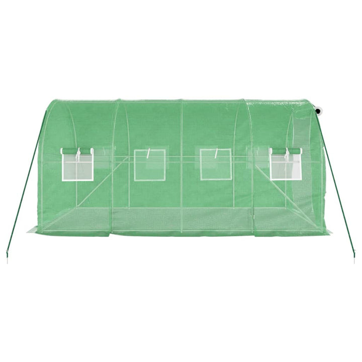drivhus med stålstel 8 m² 4x2x2 m grøn