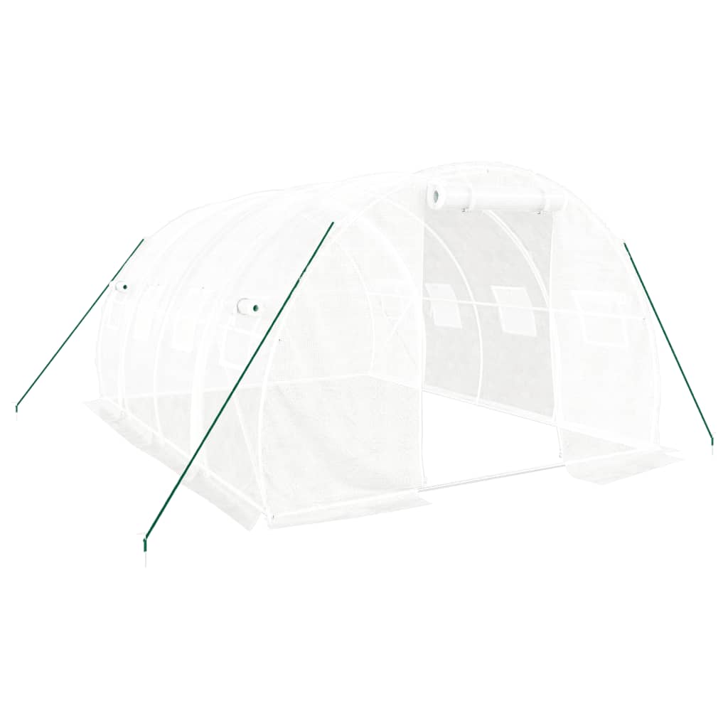 drivhus med stålramme hvid 12 m² 4x3x2 m