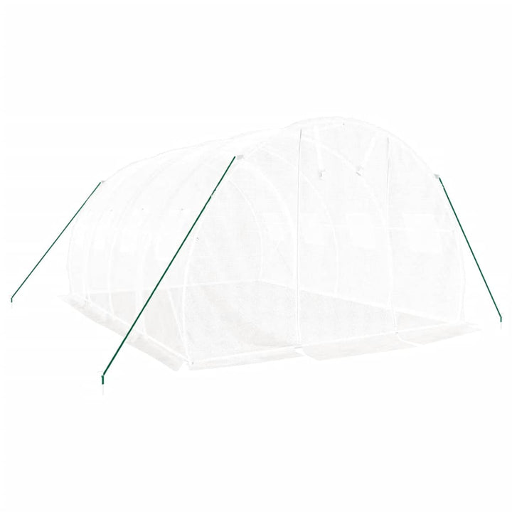 drivhus med stålramme hvid 12 m² 4x3x2 m