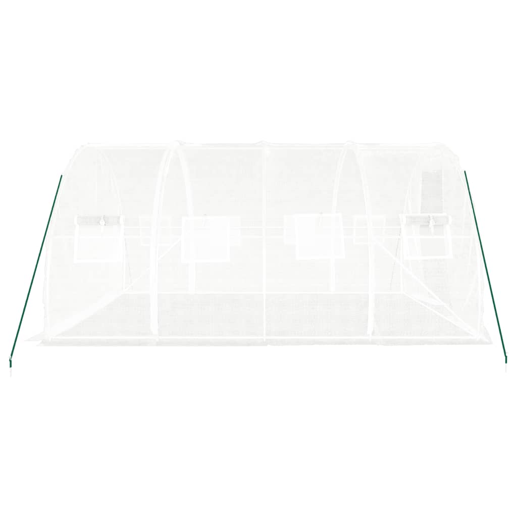 drivhus med stålramme hvid 12 m² 4x3x2 m