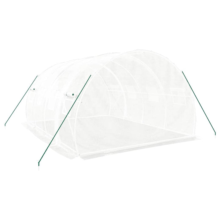 drivhus med stålramme hvid 12 m² 4x3x2 m