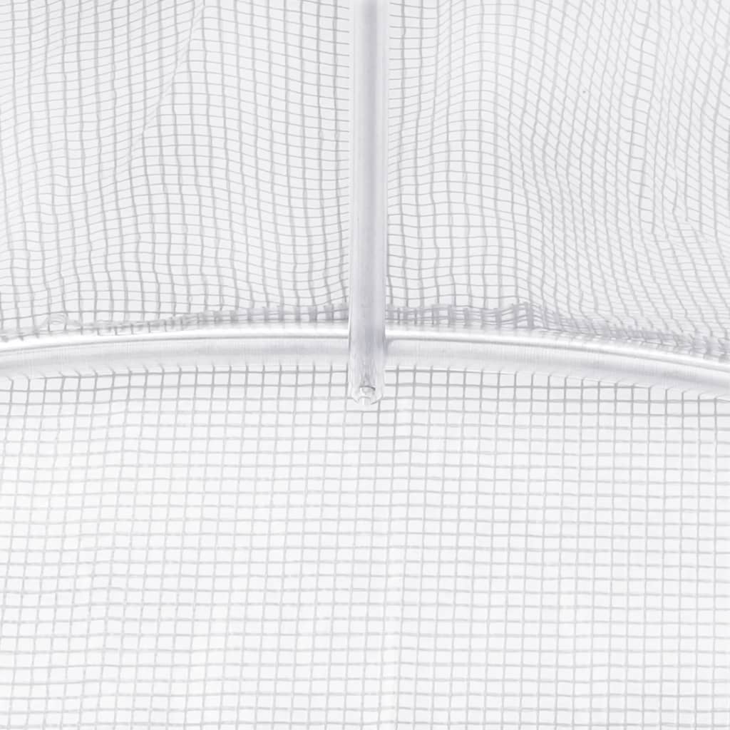 drivhus med stålramme hvid 12 m² 4x3x2 m