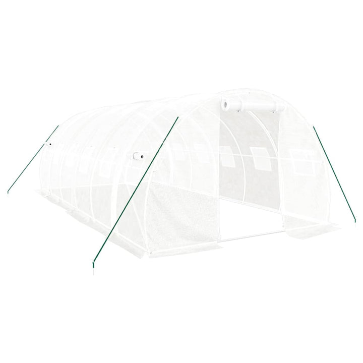 drivhus med stålstel 18 m² 6x3x2 m hvid
