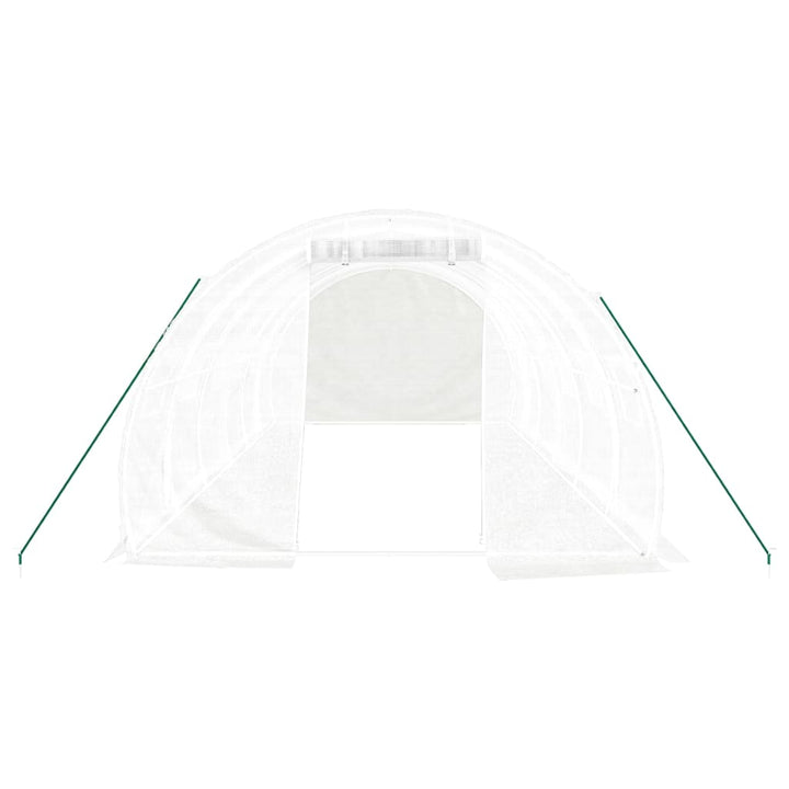 drivhus med stålstel 18 m² 6x3x2 m hvid