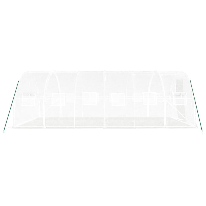drivhus med stålstel 18 m² 6x3x2 m hvid