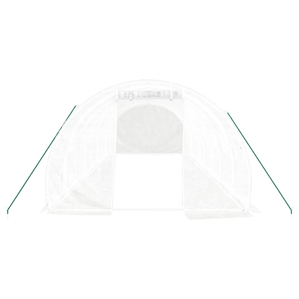 drivhus med stålstel 24 m² 8x3x2 m hvid