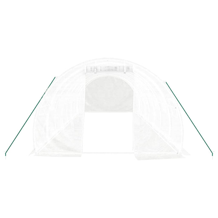 drivhus med stålstel 24 m² 8x3x2 m hvid