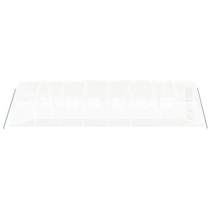 drivhus med stålstel 24 m² 8x3x2 m hvid
