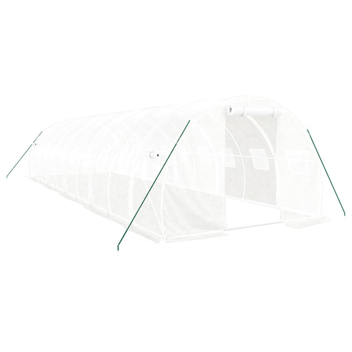 drivhus med stålstel 30 m² 10x3x2 m hvid