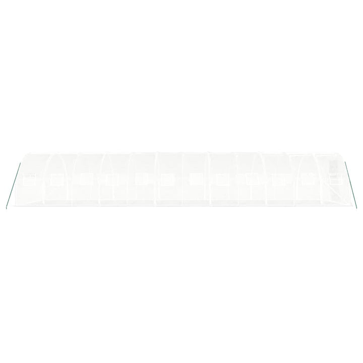 drivhus med stålstel 36 m² 12x3x2 m hvid