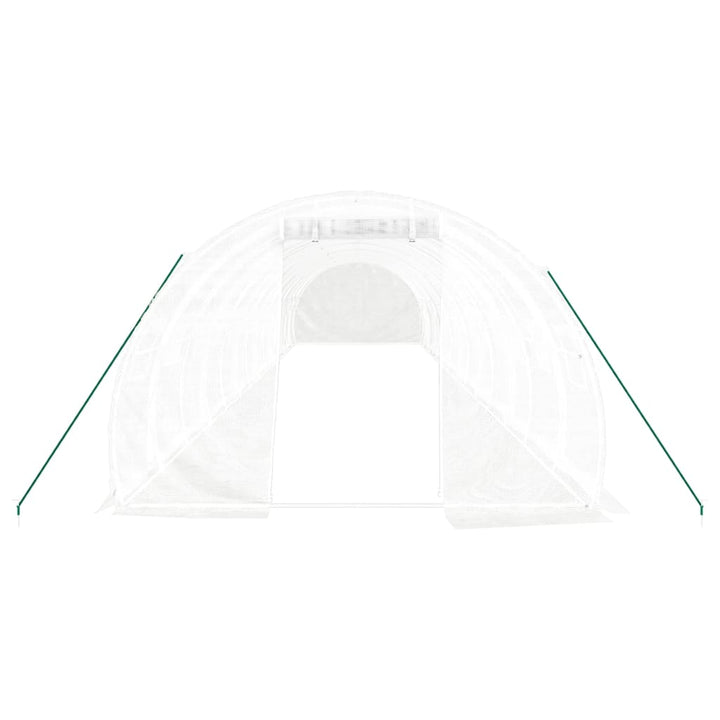 drivhus med stålstel 42 m² 14x3x2 m hvid