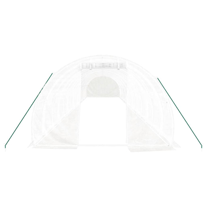 drivhus med stålstel 48 m² 16x3x2 m hvid