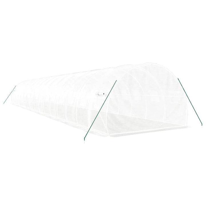 drivhus med stålstel 48 m² 16x3x2 m hvid