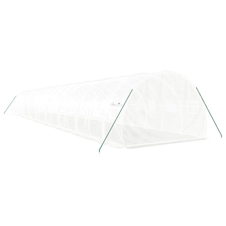 drivhus med stålstel 54 m² 18x3x2 m hvid