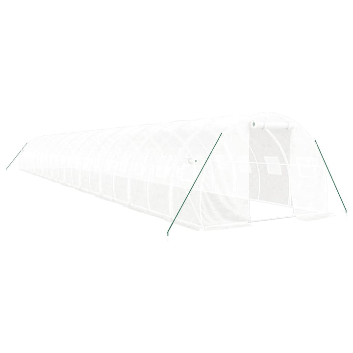 drivhus med stålstel 60 m² 20x3x2 m hvid