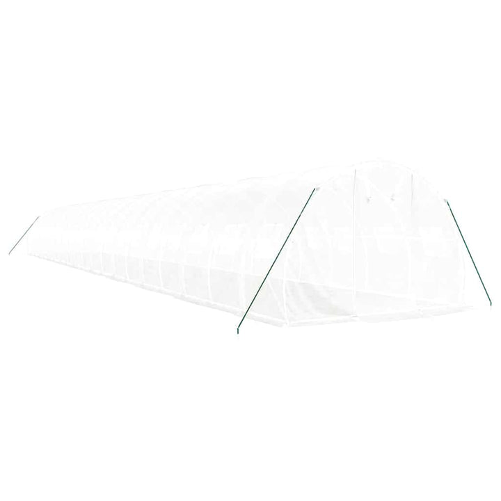 drivhus med stålstel 60 m² 20x3x2 m hvid
