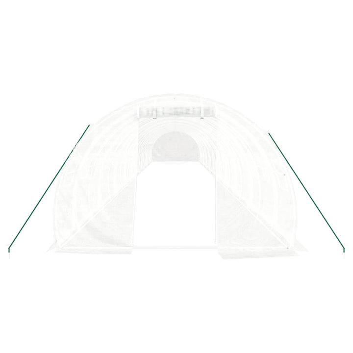 drivhus med stålstel 60 m² 20x3x2 m hvid