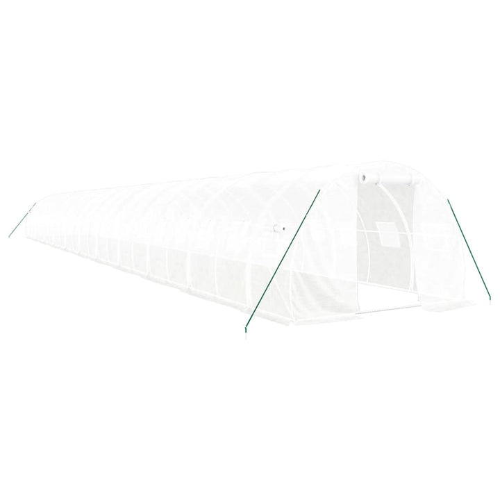 drivhus med stålstel 66 m² 22x3x2 m hvid