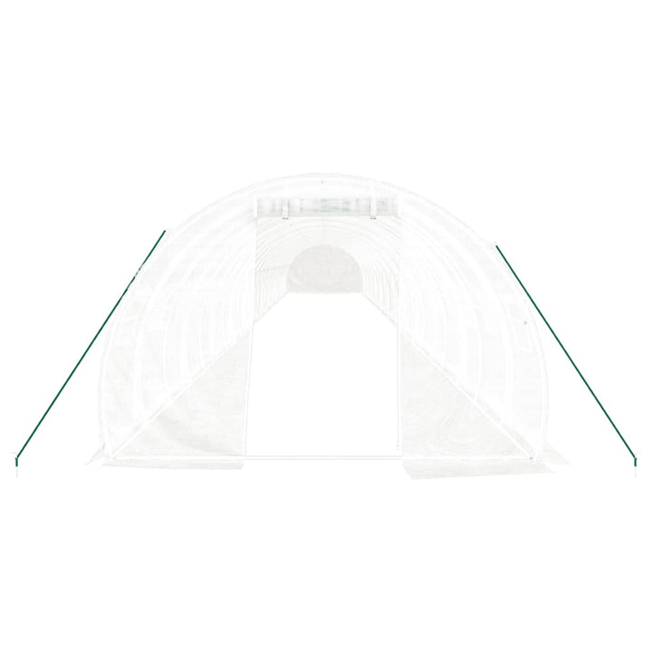 drivhus med stålstel 72 m² 24x3x2 m hvid