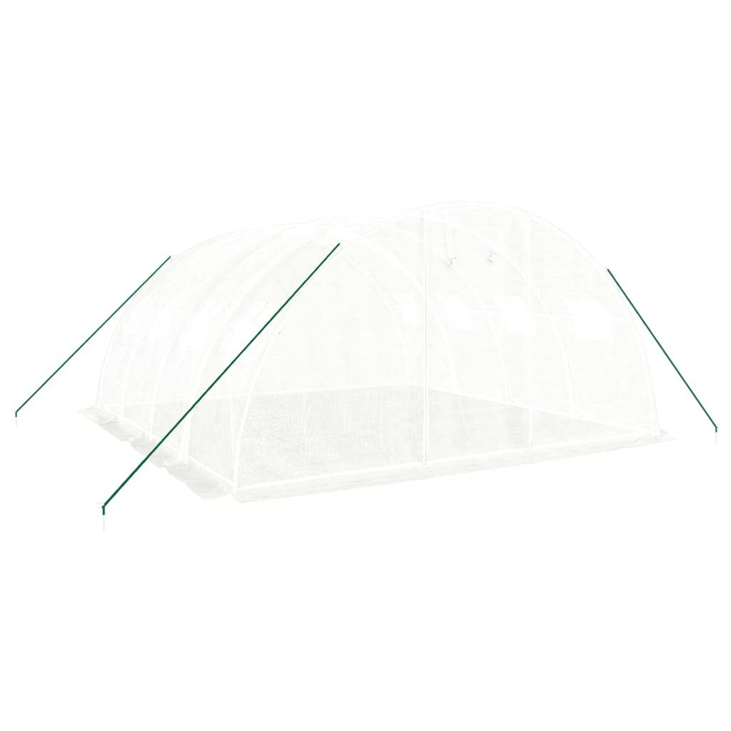 drivhus med stålramme hvid 16 m² 4x4x2 m