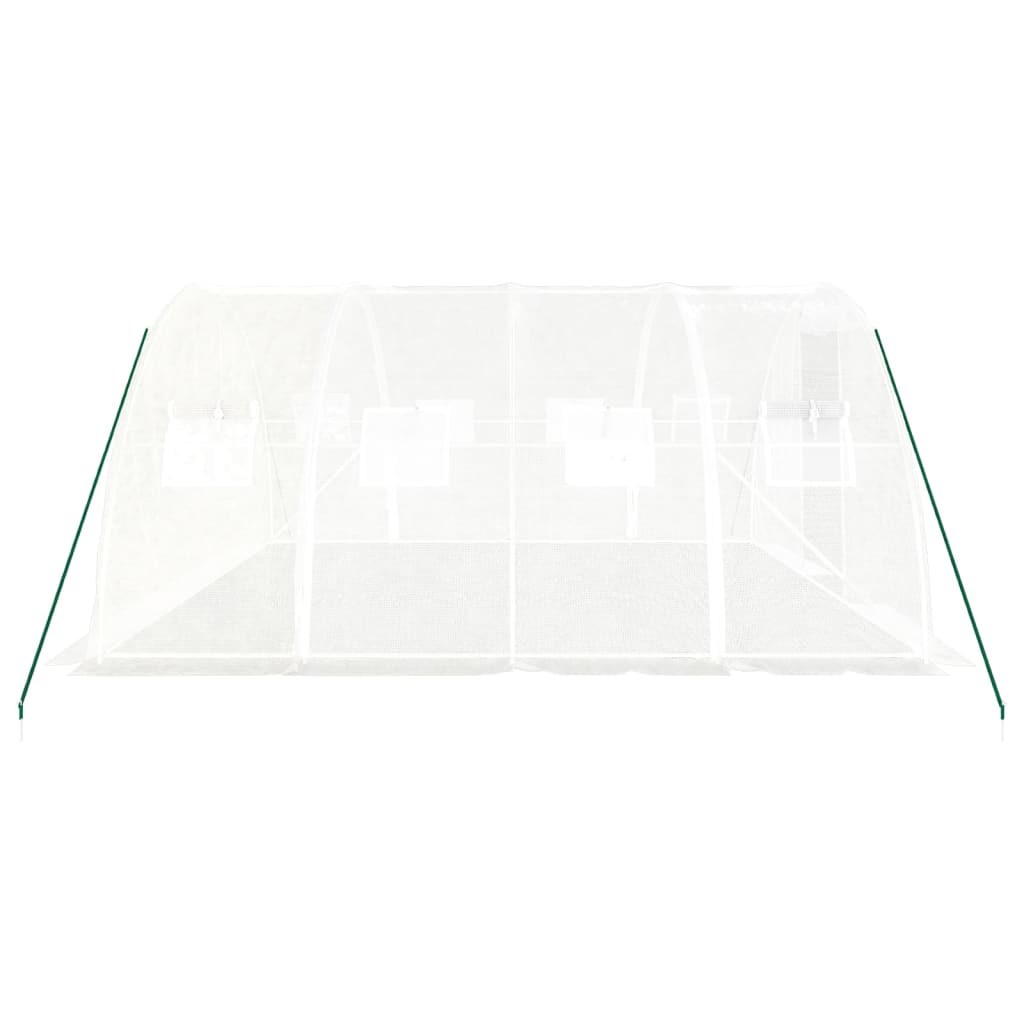 drivhus med stålramme hvid 16 m² 4x4x2 m