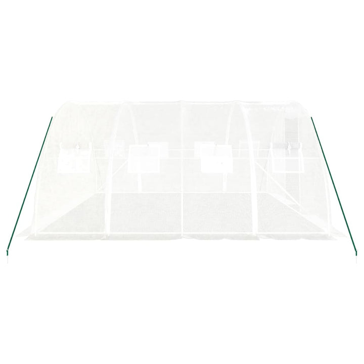 drivhus med stålramme hvid 16 m² 4x4x2 m