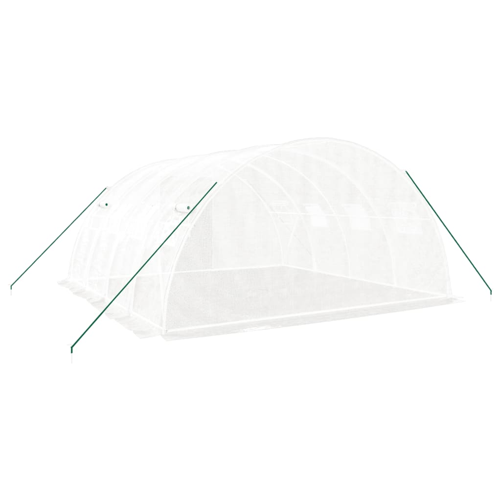 drivhus med stålramme hvid 16 m² 4x4x2 m