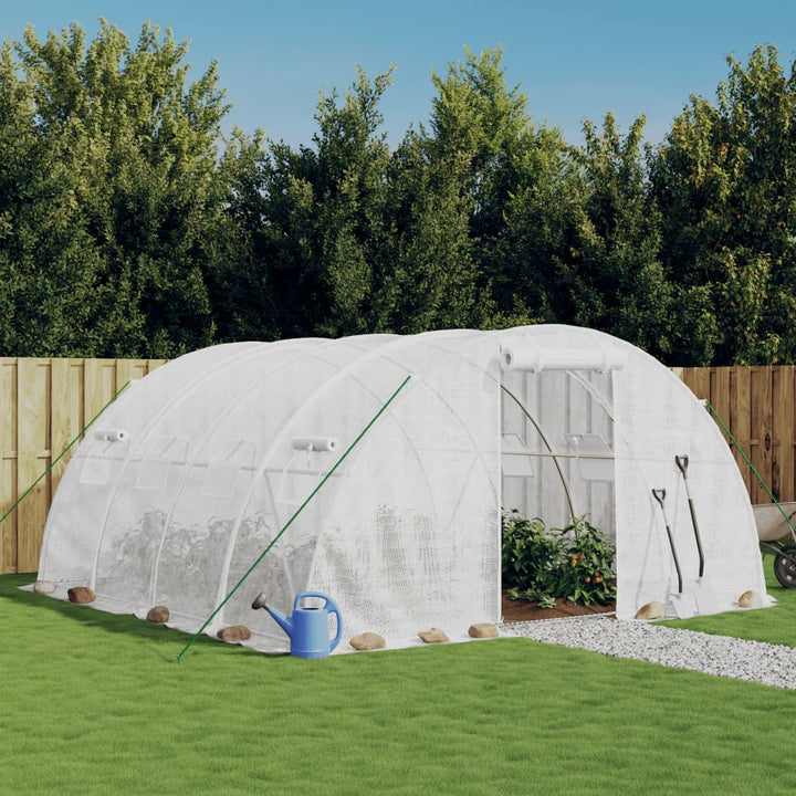 drivhus med stålramme hvid 16 m² 4x4x2 m