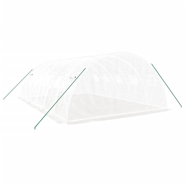 drivhus med stålstel 24 m² 6x4x2 m hvid