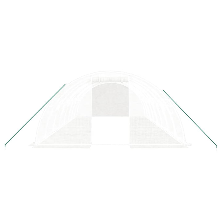 drivhus med stålstel 32 m² 8x4x2 m hvid