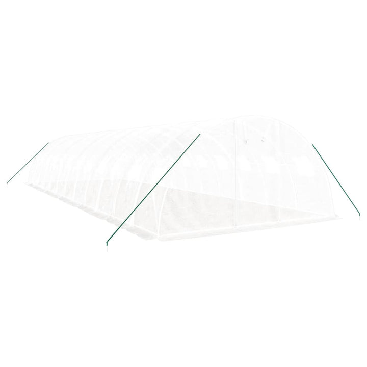 drivhus med stålstel 48 m² 12x4x2 m hvid