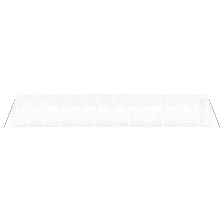 drivhus med stålstel 48 m² 12x4x2 m hvid