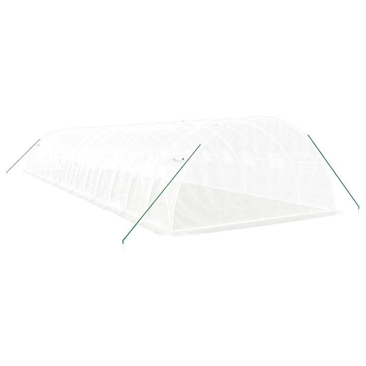 drivhus med stålstel 56 m² 14x4x2 m hvid